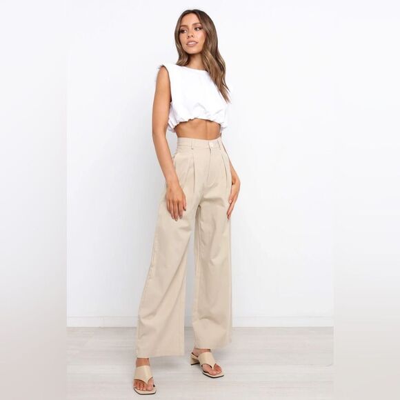 NWT Petal & Pup Omri Crop Top Shoulder Pads in White Size 12 - Picture 5 of 10